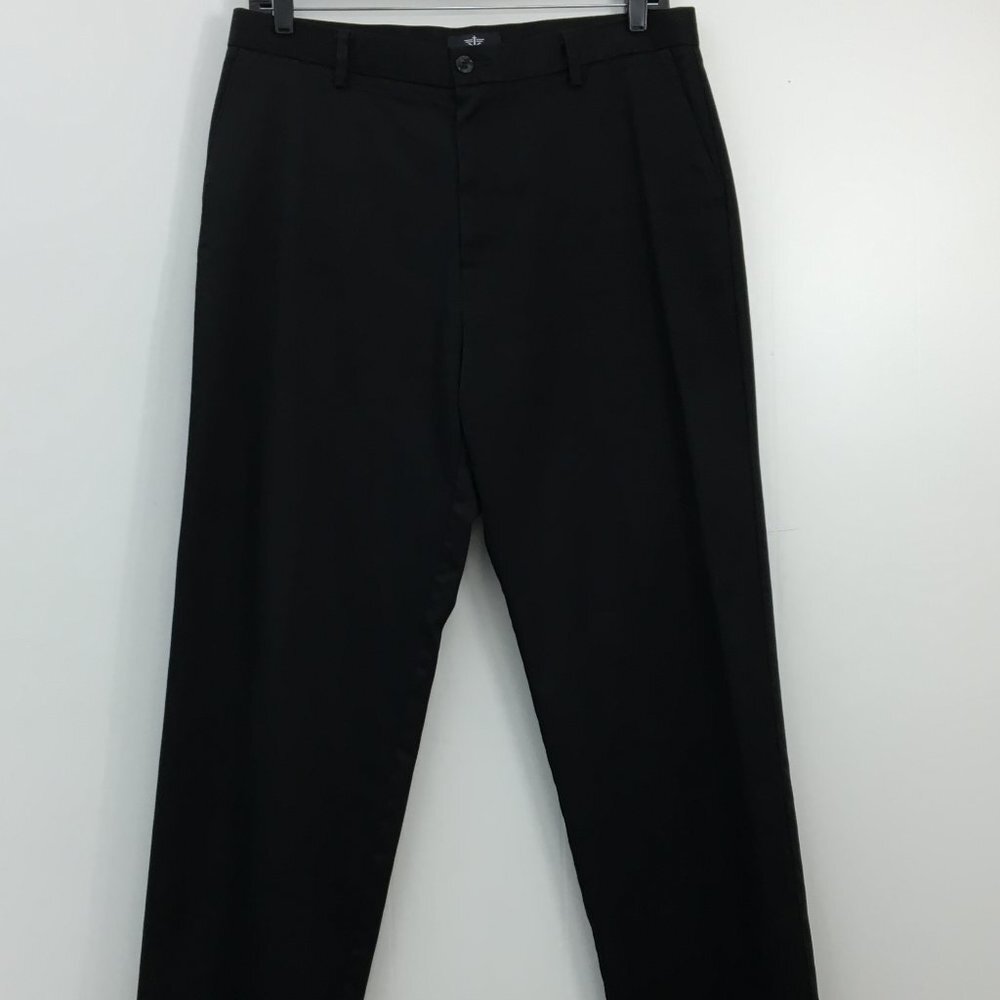 Dockers Signature Black Khaki Classic Fit Dress Pants Size 36x34 EXCELLENT